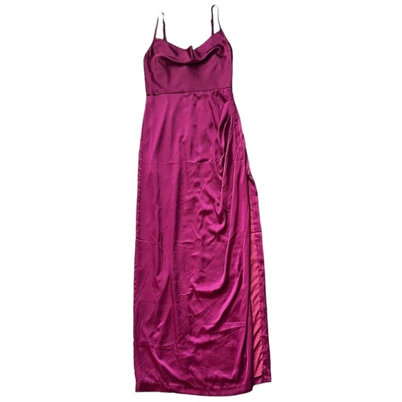 Anthropologie Hutch Silky Carver Maxi Gown In Eggplant Wine - Picture 6 of 11